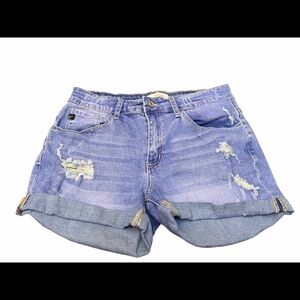Kancan Denim Cuffed Rip Distressed Short Size 27